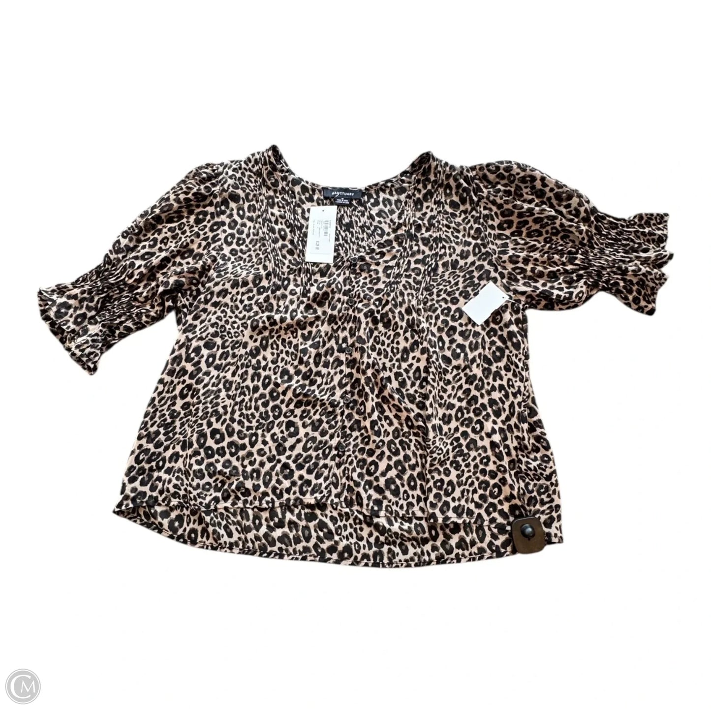 Top Short Sleeve By Sanctuary In Animal Print, Size: M