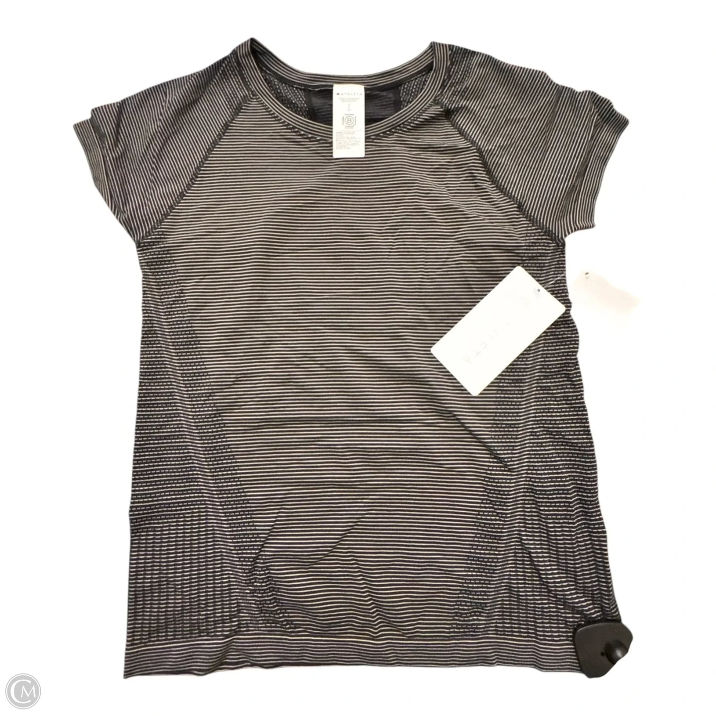 Athletic Top Short Sleeve By Athleta In Striped Pattern, Size: S