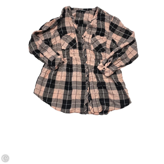 Top Long Sleeve By Torrid In Black & Pink, Size: 2x