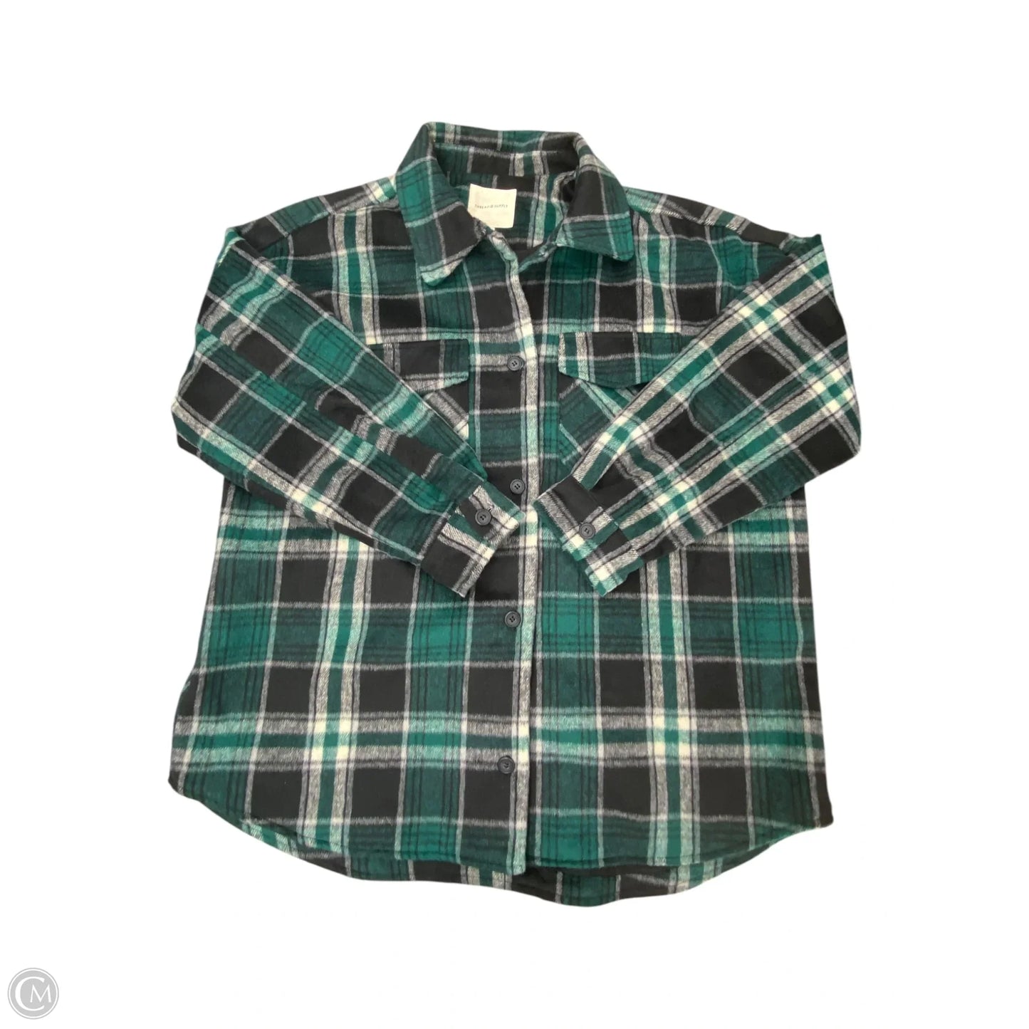 Jacket Shirt By Thread And Supply In Plaid Pattern, Size: L