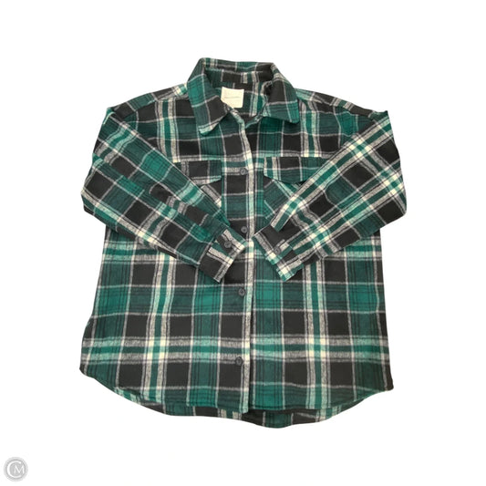 Jacket Shirt By Thread And Supply In Plaid Pattern, Size: L