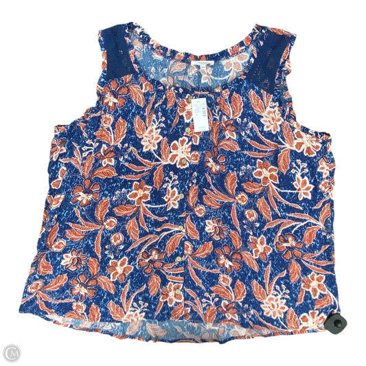 Top Sleeveless By Maurices In Blue & Red, Size: 1x