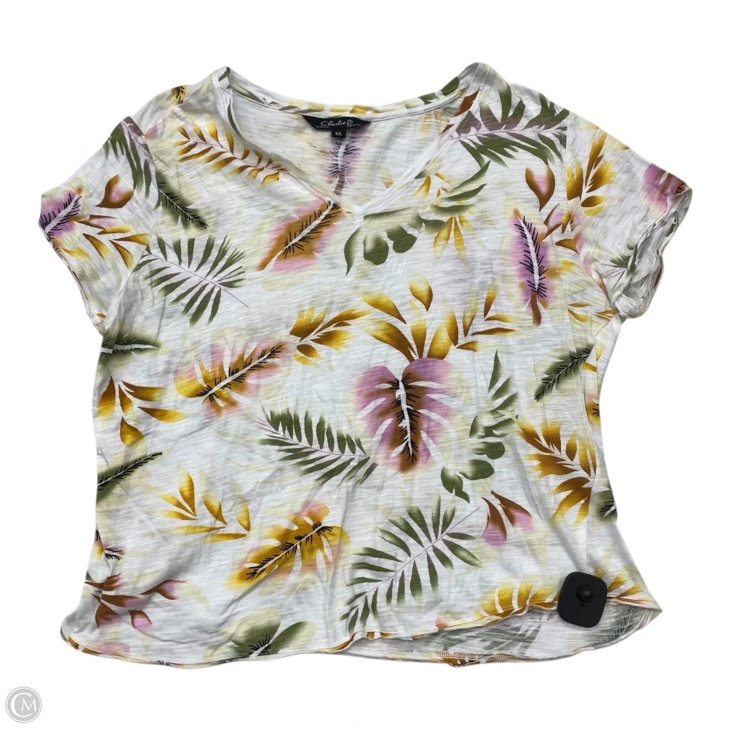 Top Short Sleeve By Charlie B In Multi-colored, Size: L