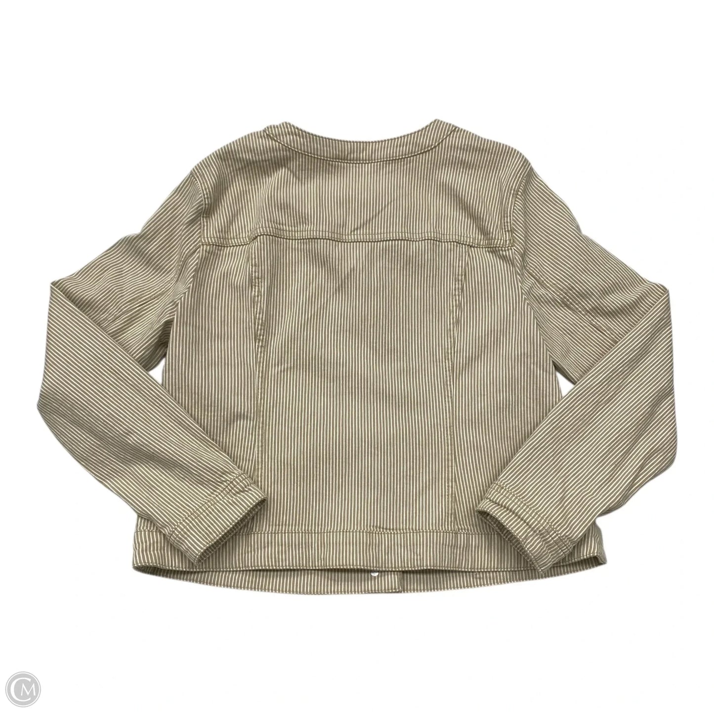 Jacket Denim By Christopher And Banks In Striped Pattern, Size: L