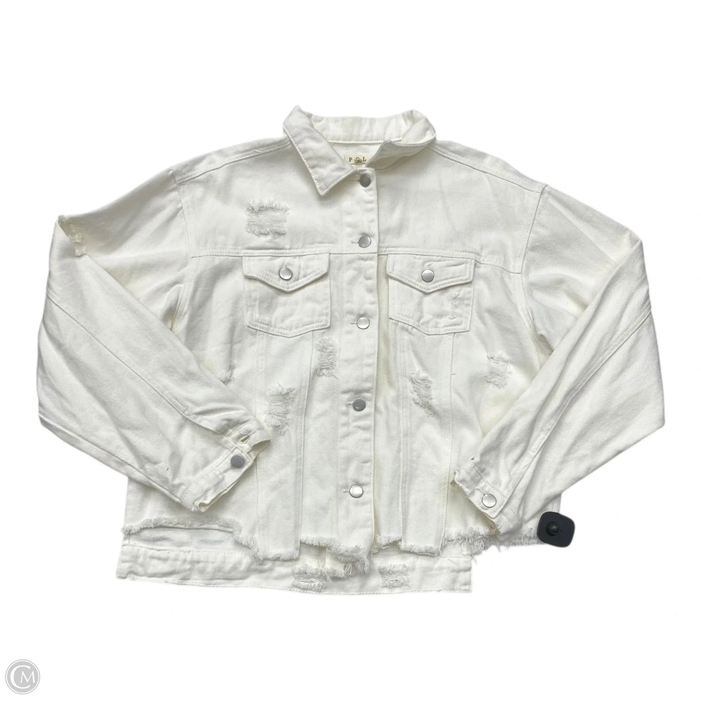 Jacket Denim By Pol In White Denim, Size: M