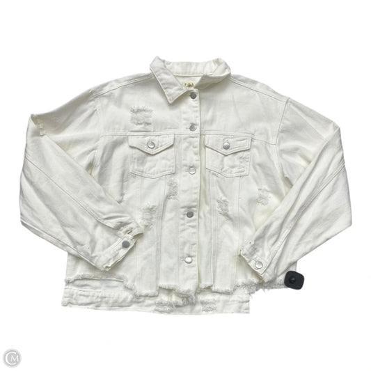 Jacket Denim By Pol In White Denim, Size: M