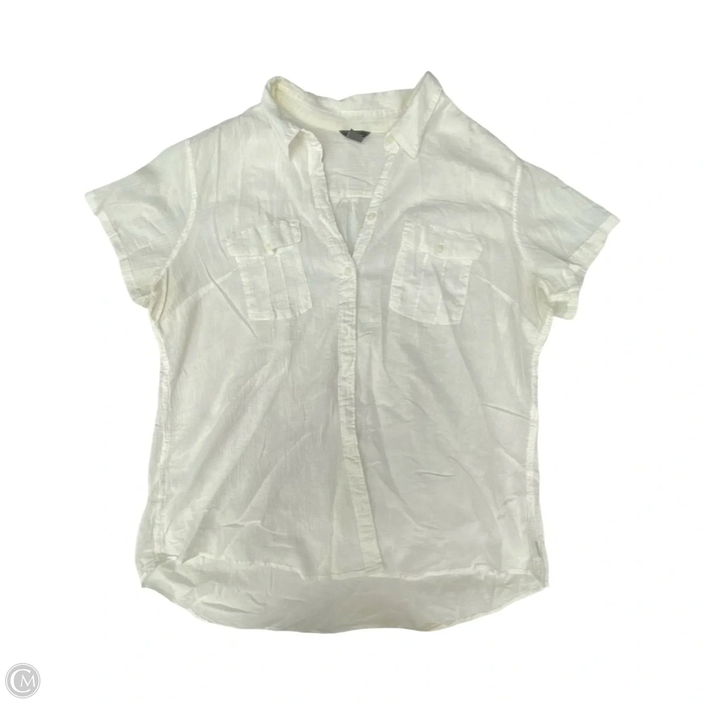 Top Short Sleeve By Eddie Bauer In White, Size: Xl