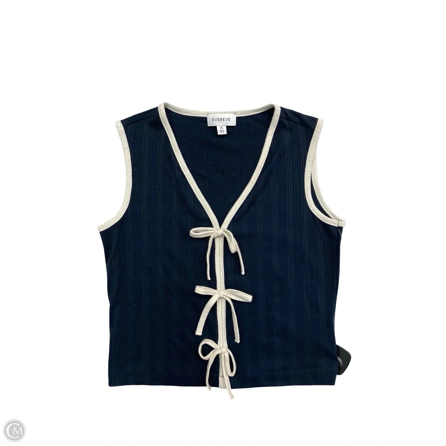 Top Sleeveless By Evereve In Blue & Cream, Size: Xs