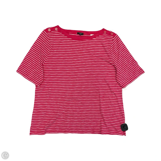 Top Short Sleeve By Talbots In Pink & White, Size: Xlp