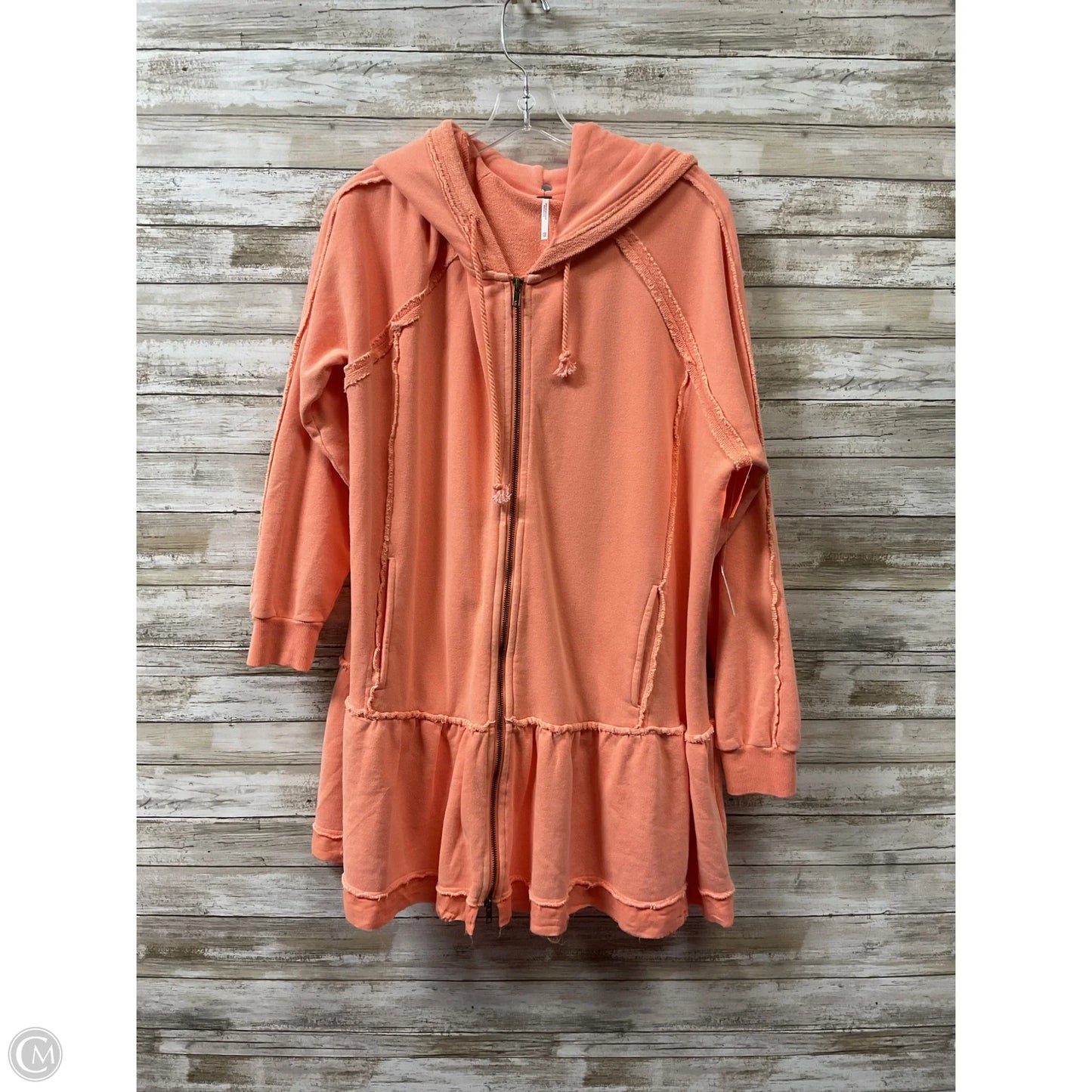 Sweatshirt Hoodie By Free People In Orange, Size: Xs