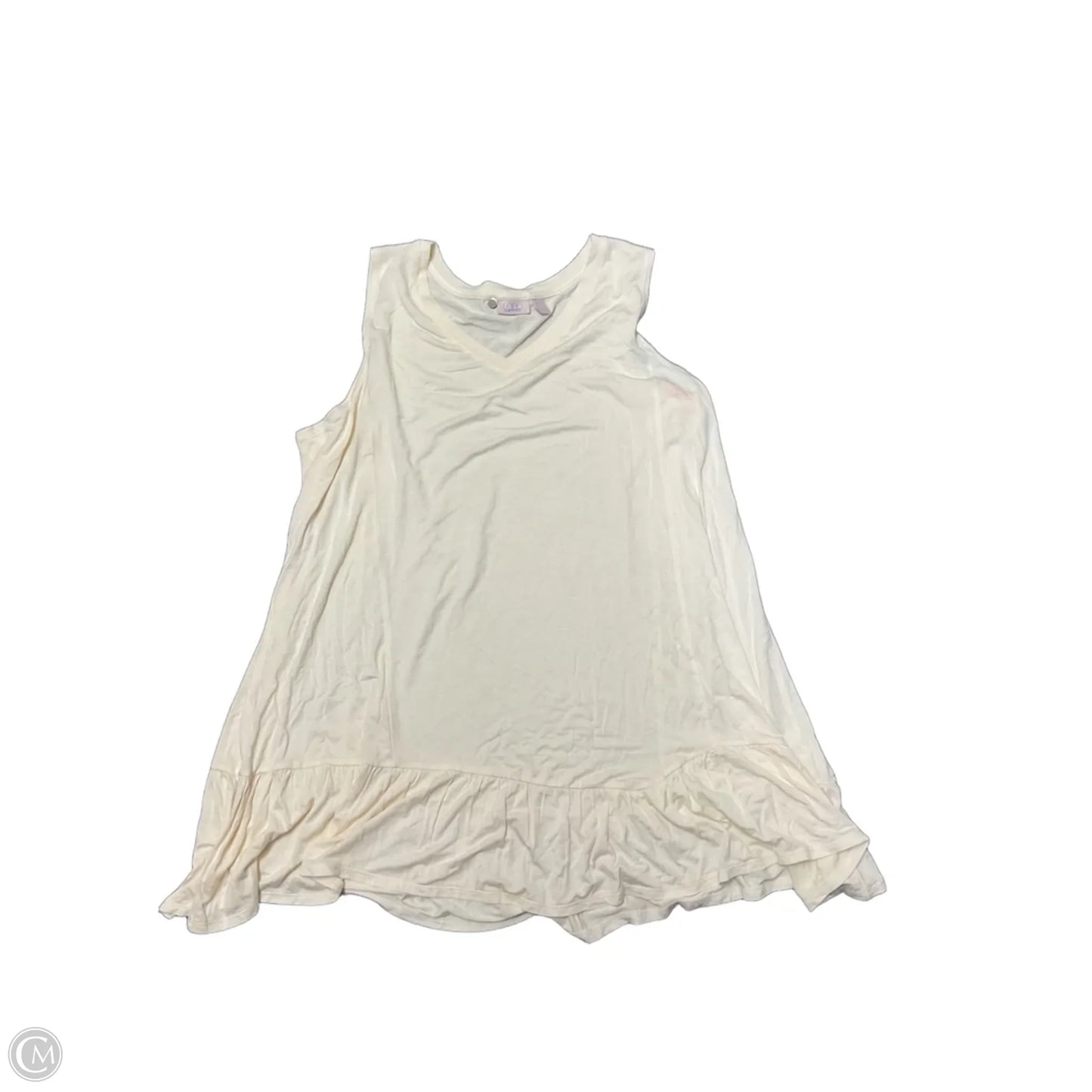 Top Sleeveless By Logo In Cream, Size: 2x