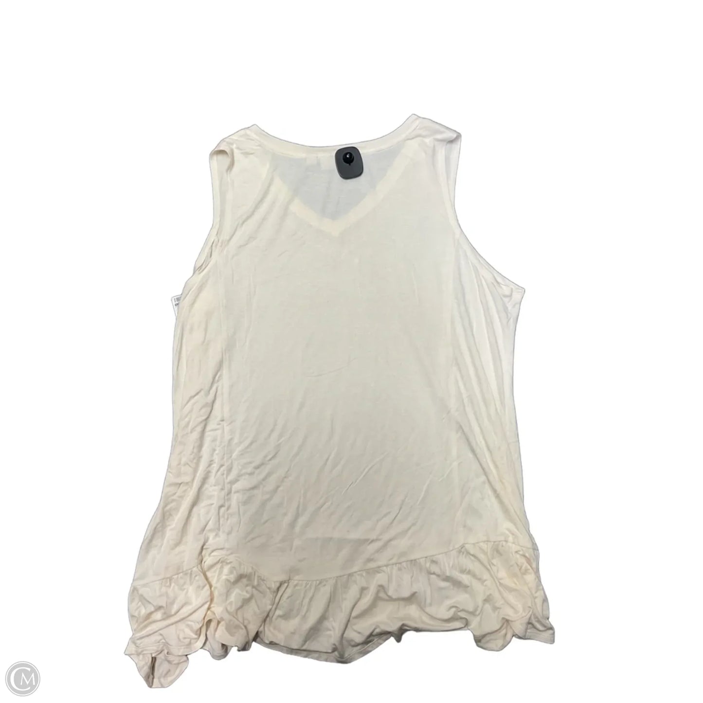 Top Sleeveless By Logo In Cream, Size: 2x