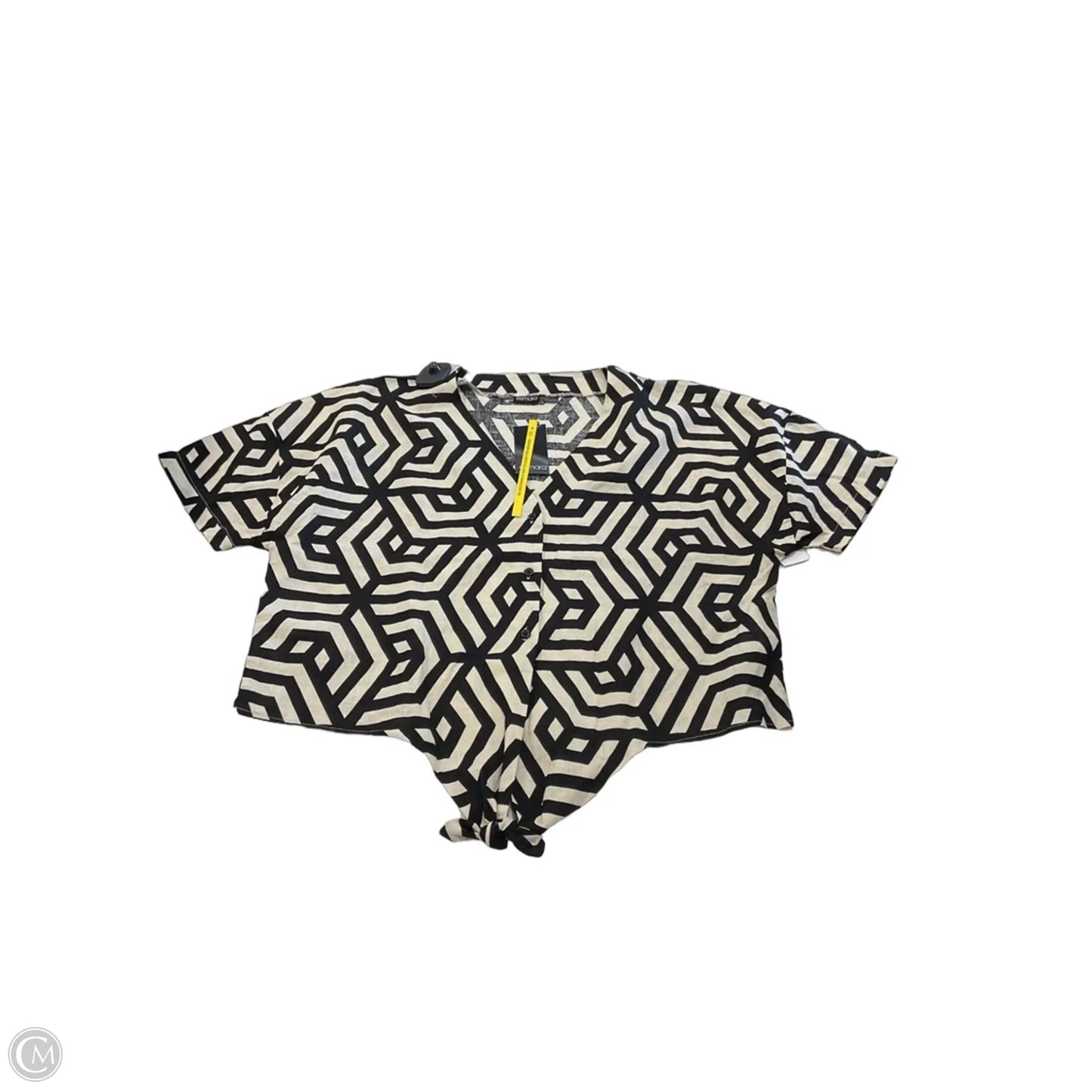 Top Short Sleeve By Clothes Mentor In Black & Tan, Size: M