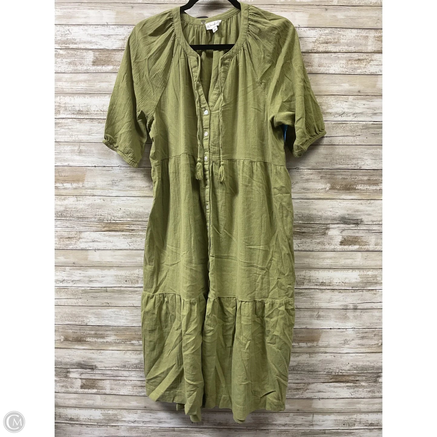 Dress Casual Midi By Wonderly In Green, Size: L