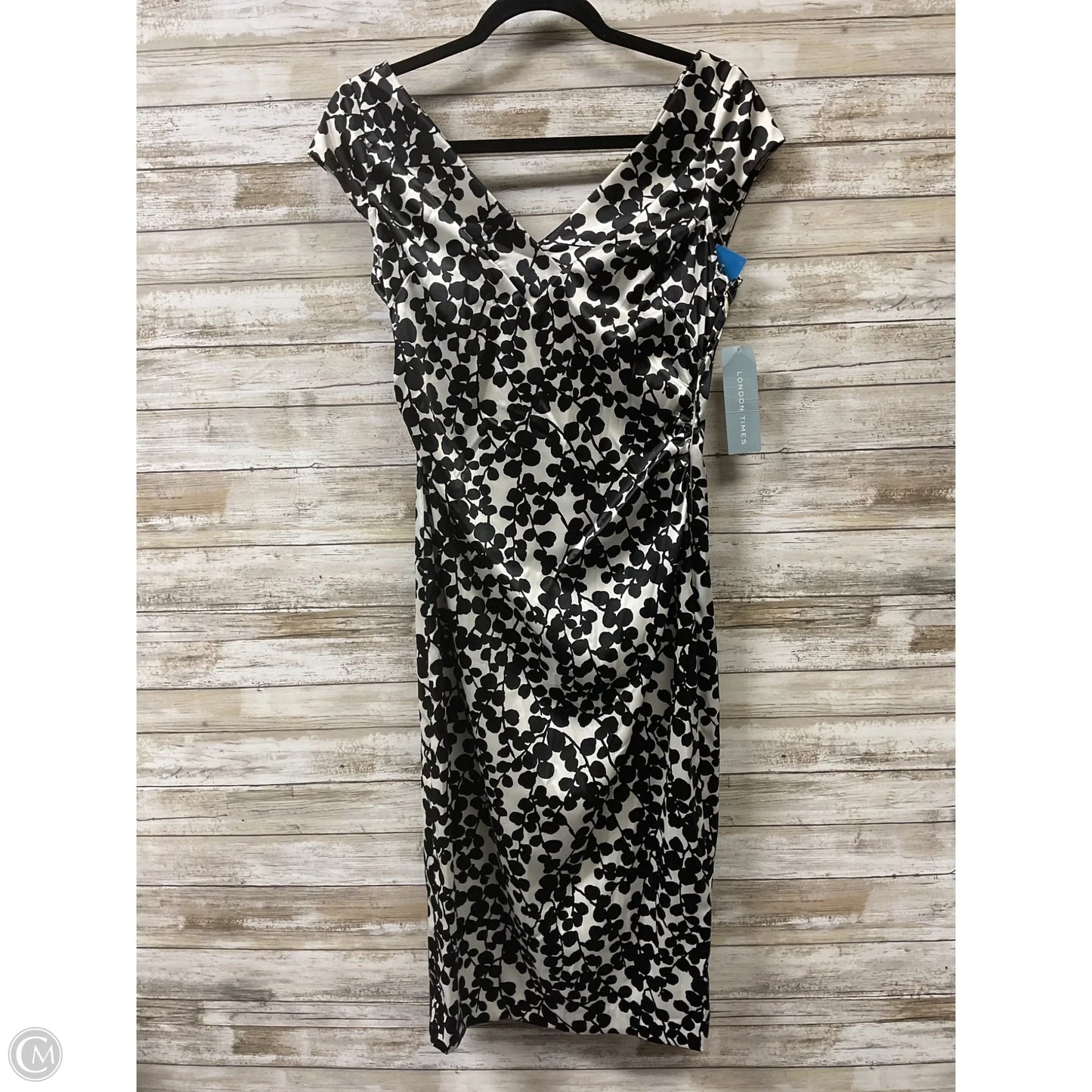 Dress Party Midi By London Times In Black & White, Size: 8
