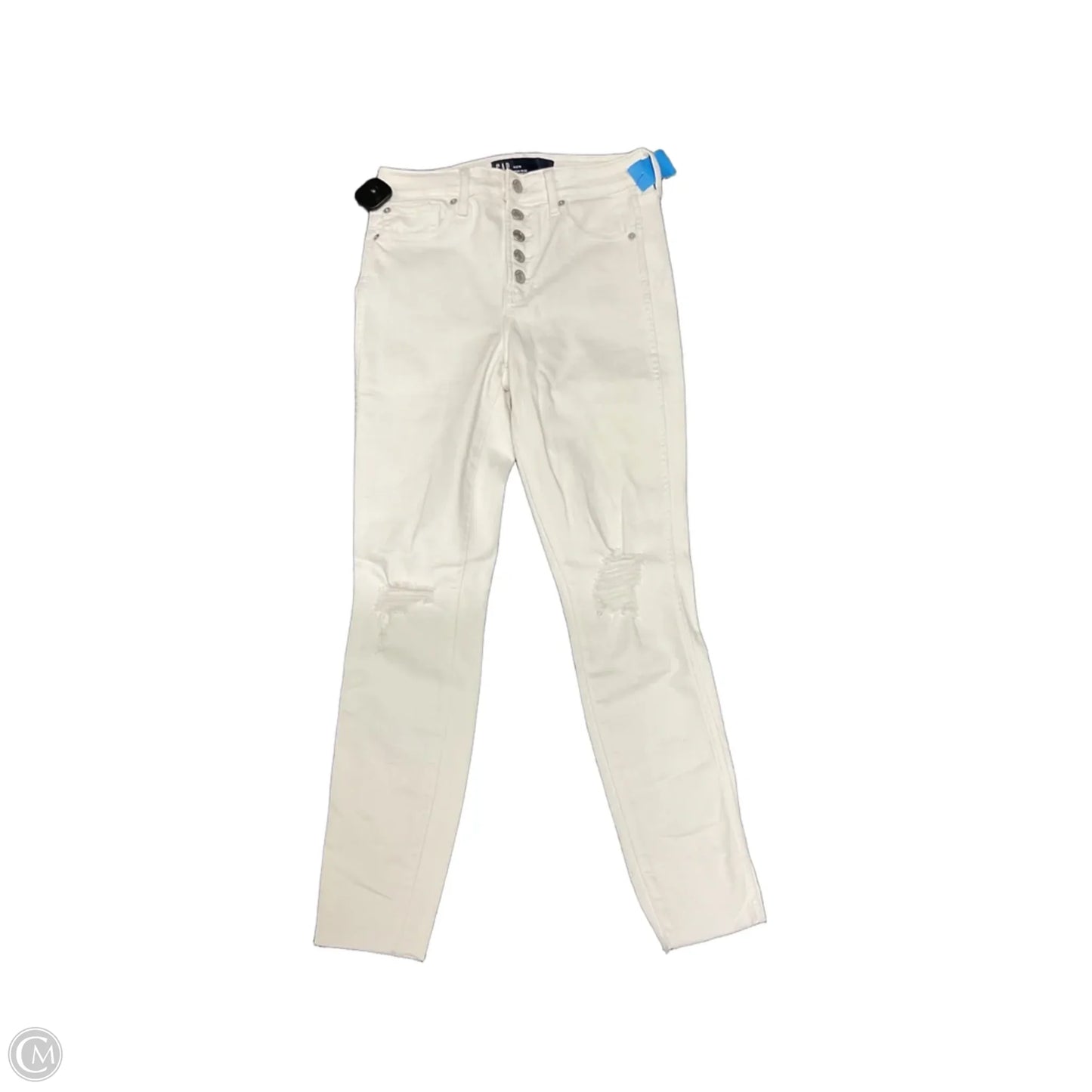 Jeans Skinny By Gap In White Denim, Size: 4