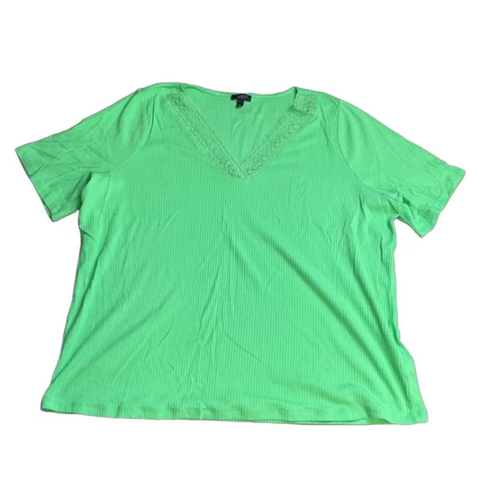 Top Short Sleeve By Talbots In Green, Size: 2x