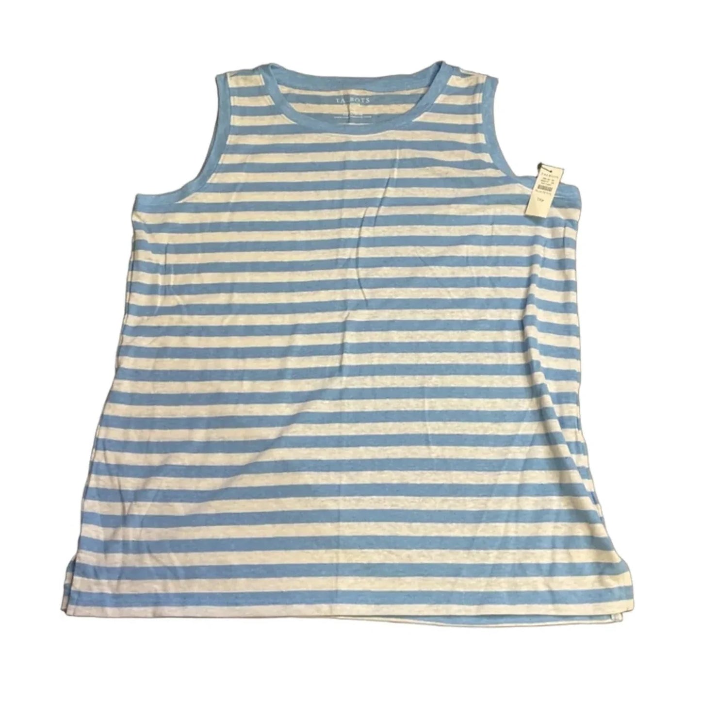Top Sleeveless By Talbots In Blue & White, Size: 1x
