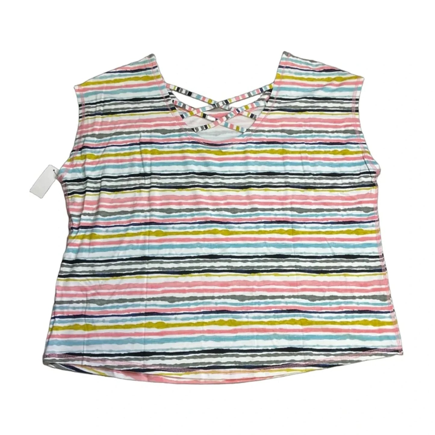 Top Short Sleeve Basic By Talbots In Striped Pattern, Size: 2x