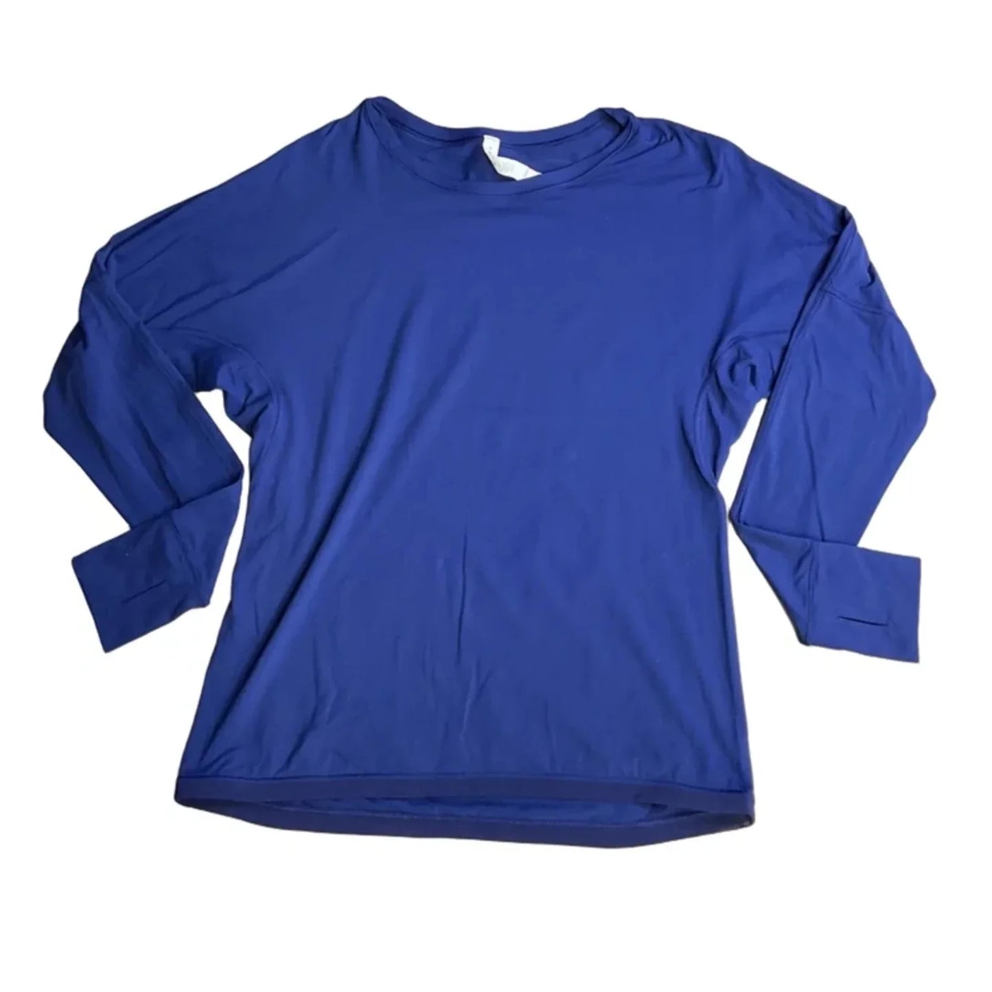 Athletic Top Long Sleeve Collar By Lululemon In Navy, Size: 6