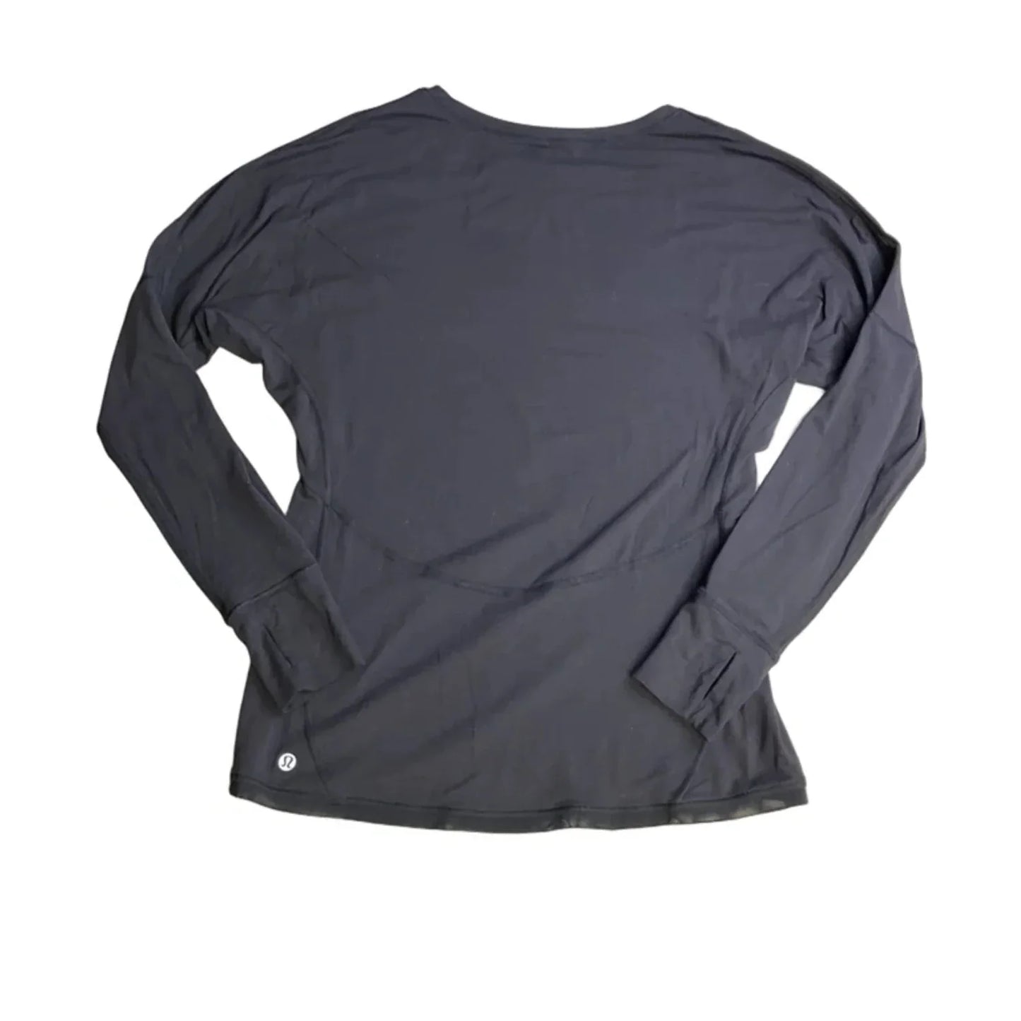Athletic Top Long Sleeve Collar By Lululemon In Black, Size: 6