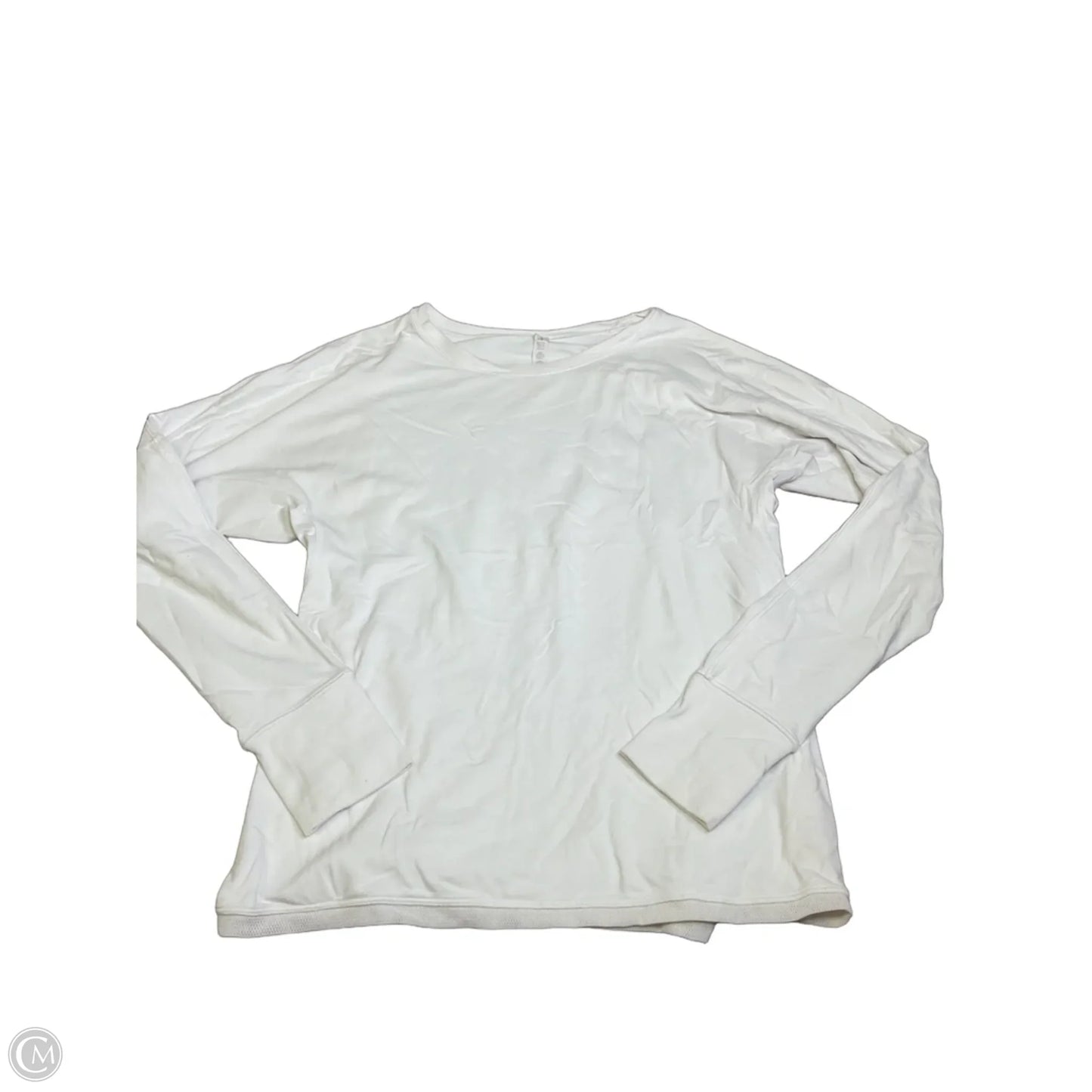 Athletic Top Long Sleeve Crewneck By Lululemon In White, Size: 6