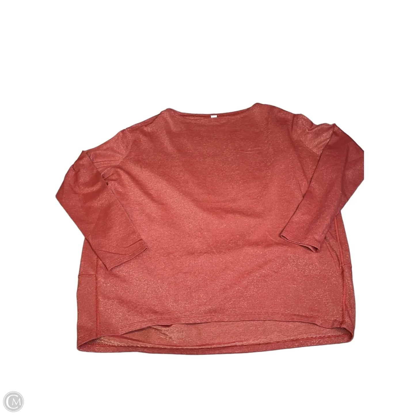 Athletic Top Long Sleeve Crewneck By Lululemon In Gold & Red, Size: 4