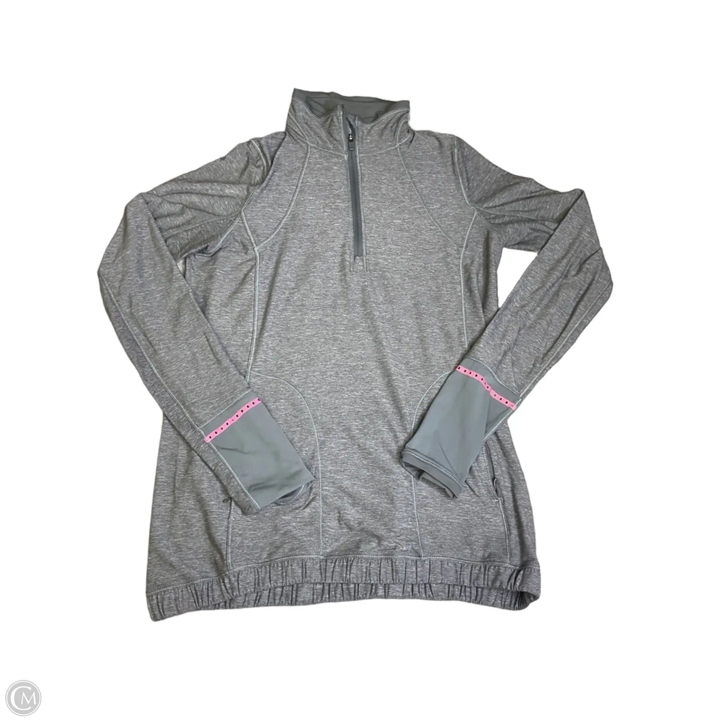 Athletic Top Long Sleeve Collar By Lululemon In Grey, Size: 6
