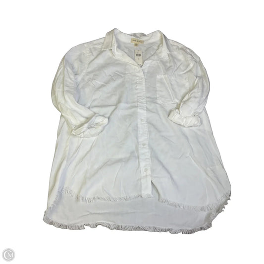 Top Long Sleeve By Cloth & Stone In White, Size: M