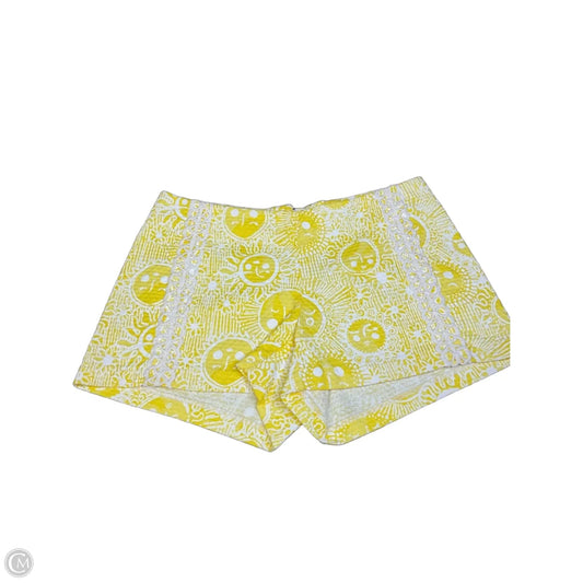 Shorts Designer By Lilly Pulitzer In White & Yellow, Size: 0