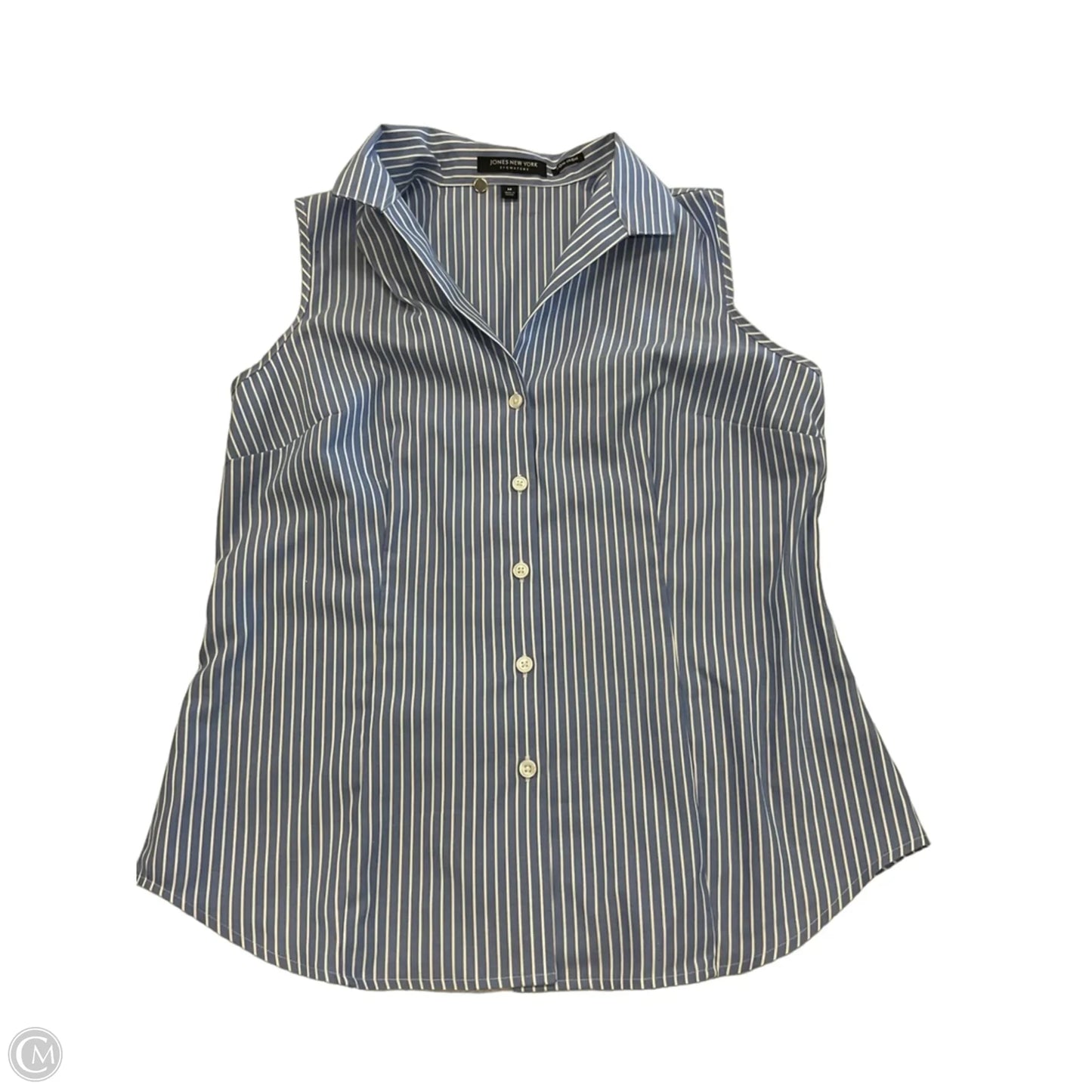 Top Sleeveless By Jones New York In Blue & White, Size: M