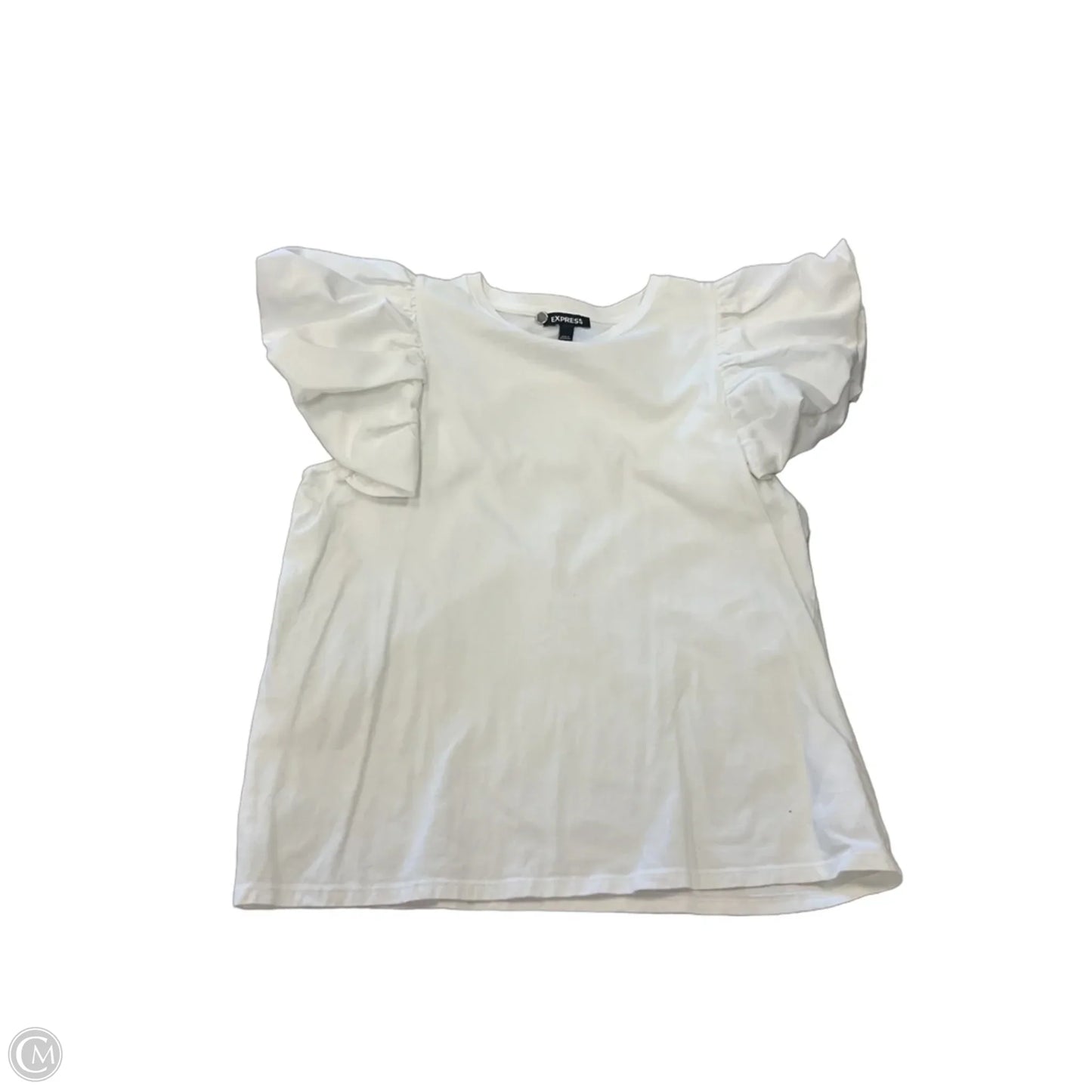 Top Short Sleeve By Express In White, Size: M