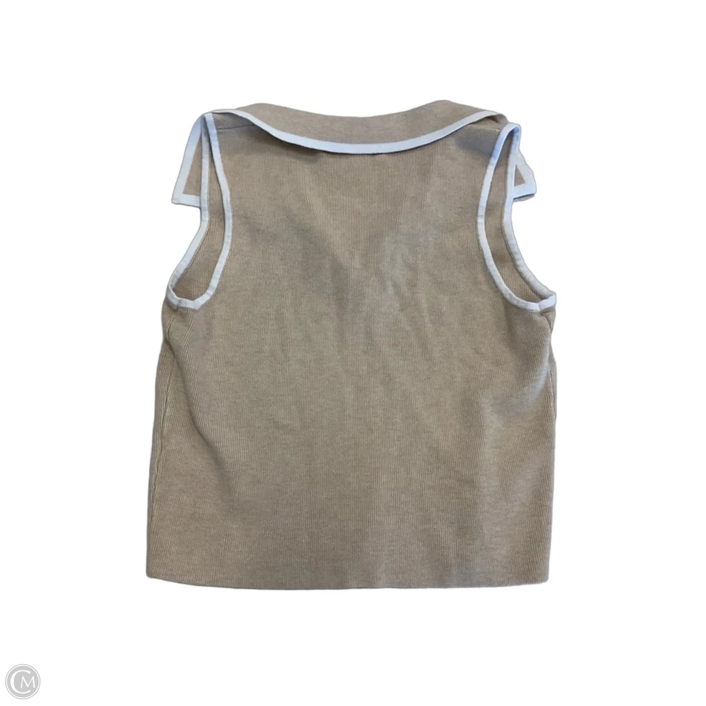 Top Sleeveless By Cmb In Beige, Size: S