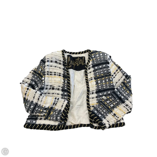 Jacket Puffer & Quilted By Crystal In Black & White, Size: S