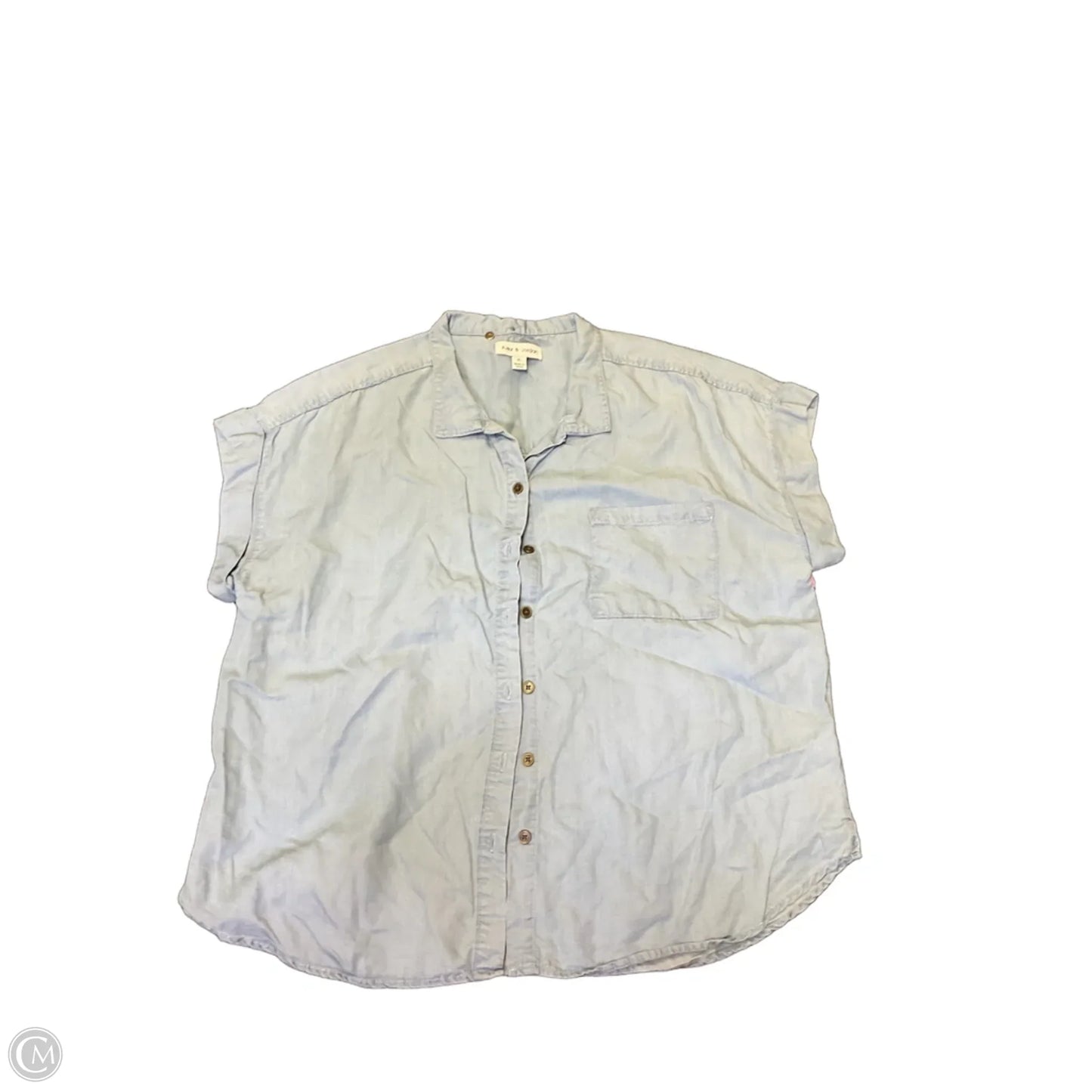 Top Short Sleeve By Clothes Mentor In Blue Denim, Size: Xl