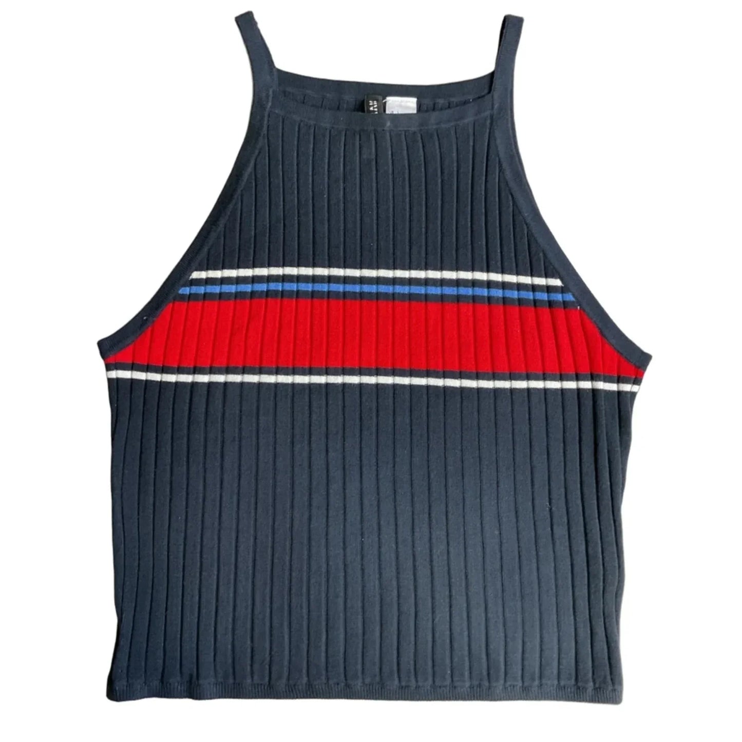 Top Sleeveless By Divided In Blue & Red & White, Size: L