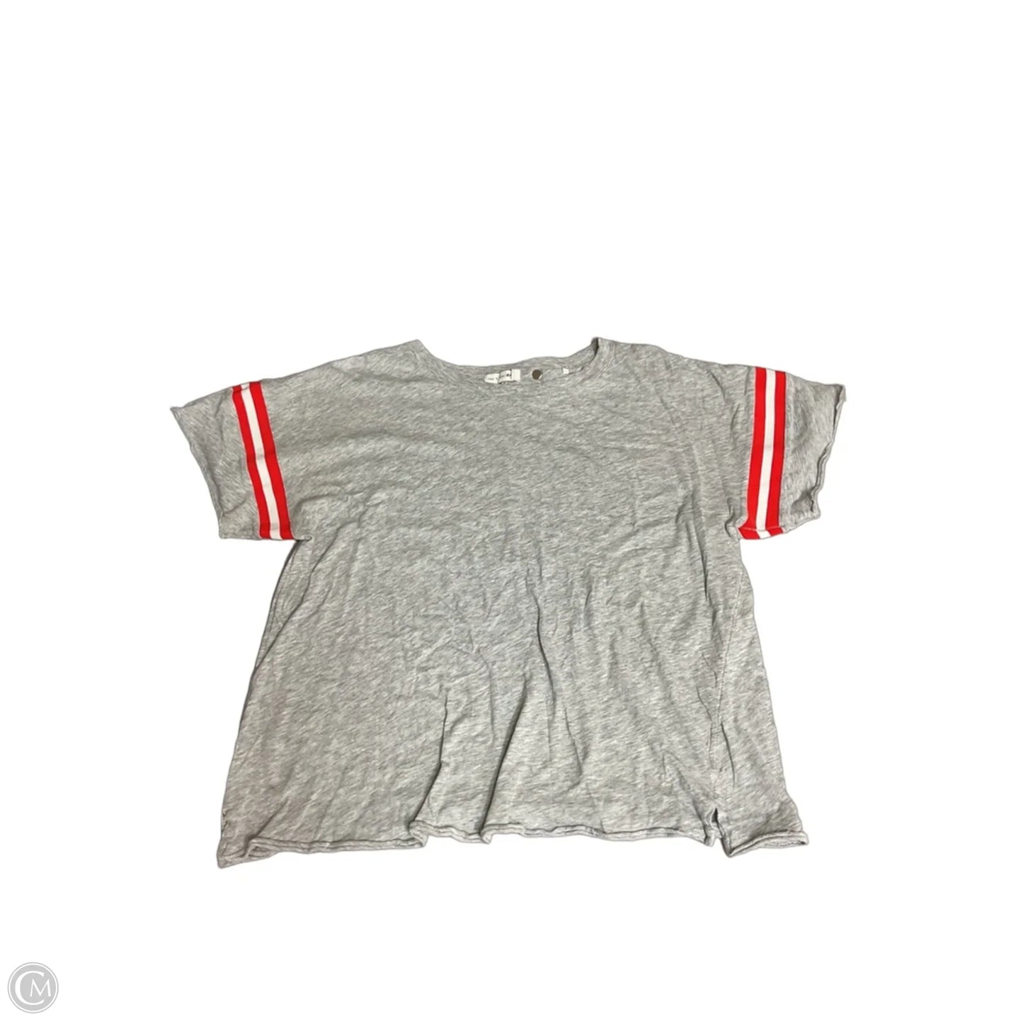 Top Short Sleeve By Rag And Bone In Grey & Red, Size: M