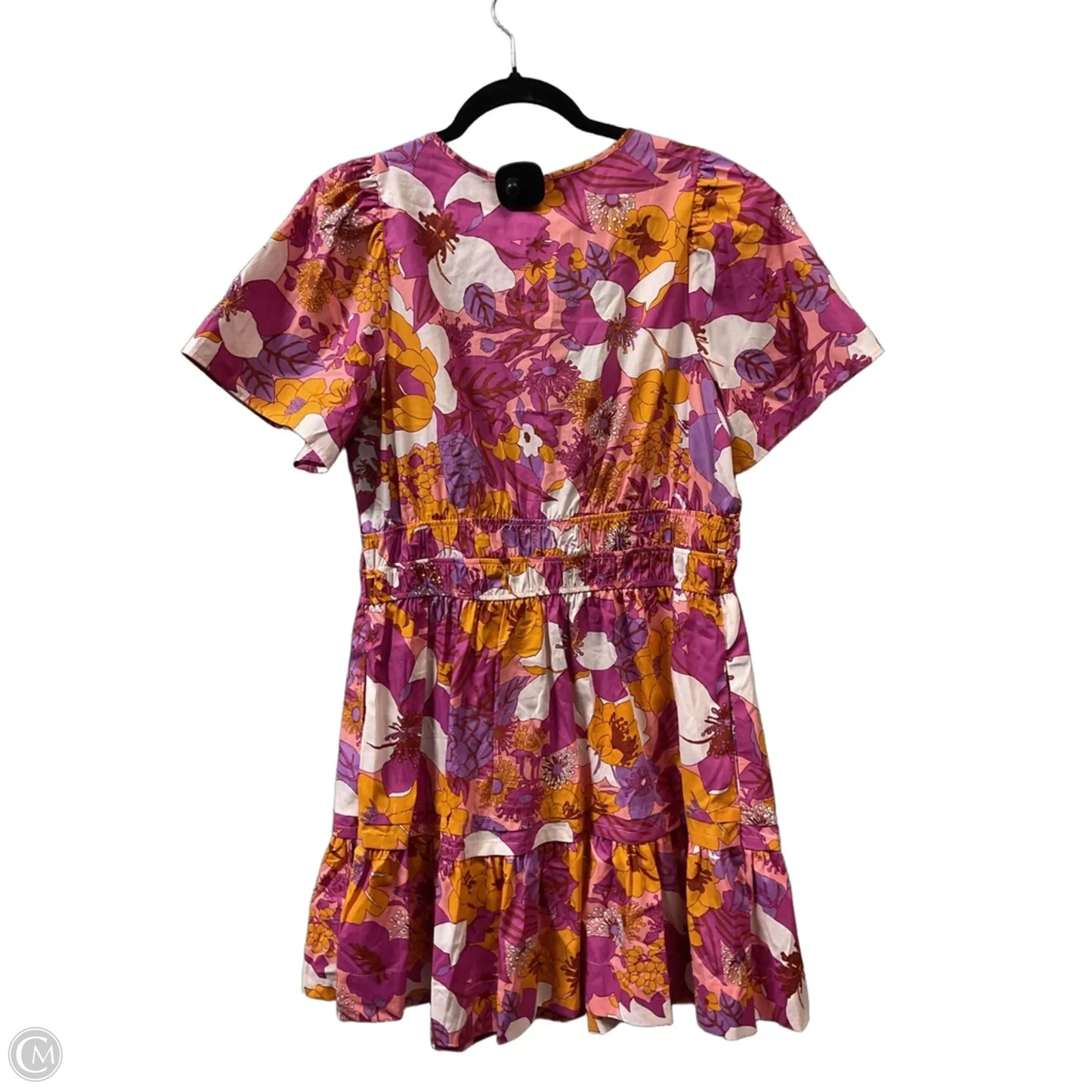 Dress Casual Short By Anthropologie In Orange & Pink, Size: L