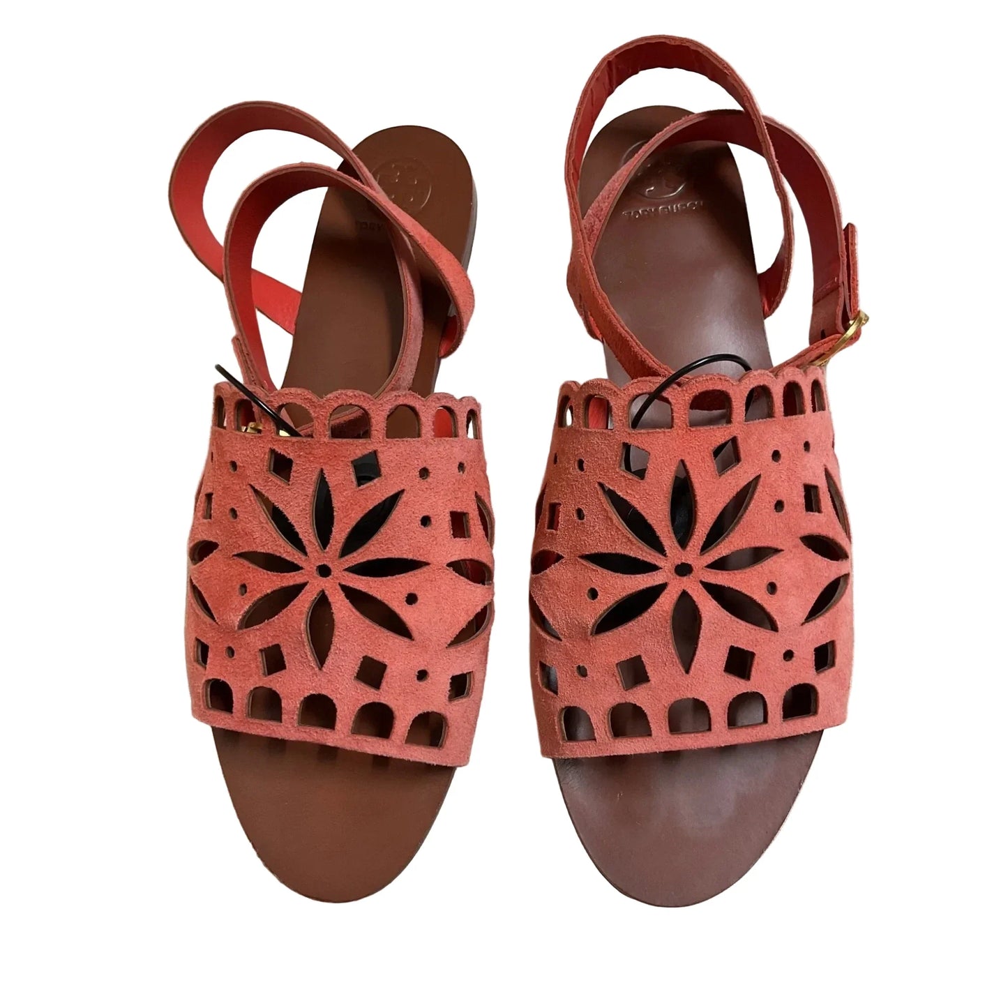 Sandals Designer By Tory Burch In Orange, Size: 9.5