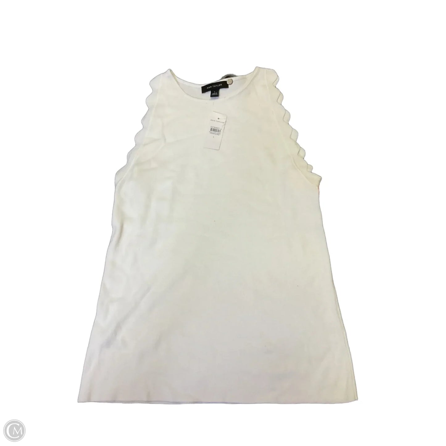 Blouse Sleeveless By Ann Taylor In White, Size: L