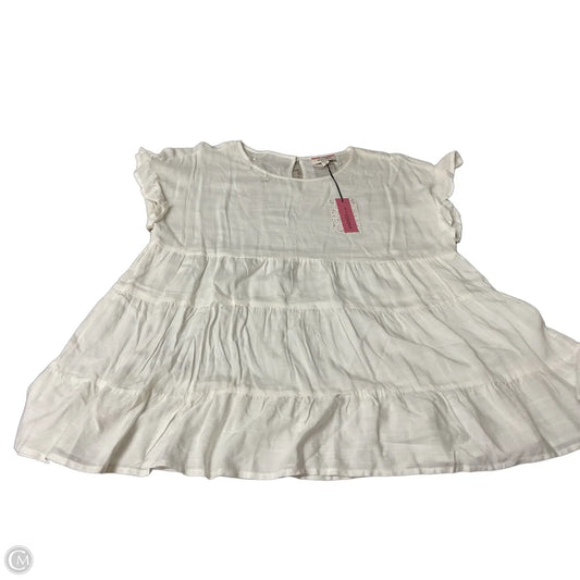 Top Short Sleeve By Andree By Unit In White, Size: L