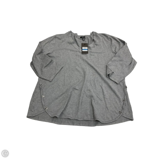 Top Long Sleeve By Jones New York In Grey, Size: Xl