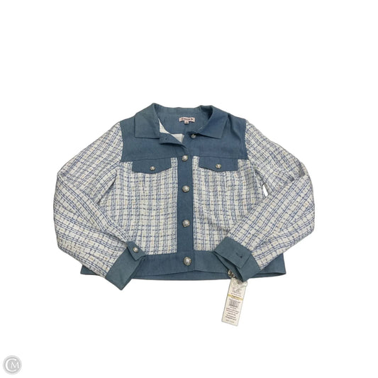 Jacket Shirt By Nanette By Nanette Lepore In Blue & White, Size: M