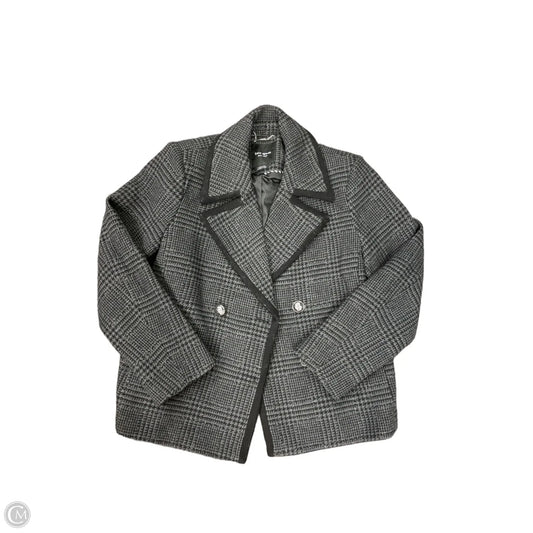 Jacket Designer By Kate Spade In Black & Grey, Size: L