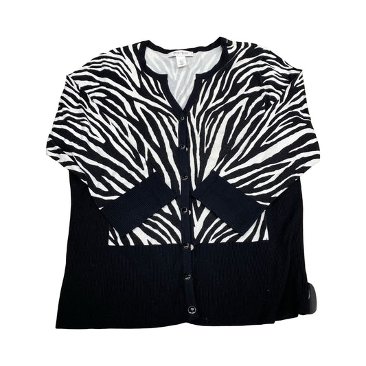 Sweater Cardigan By White House Black Market In Black & White, Size:L