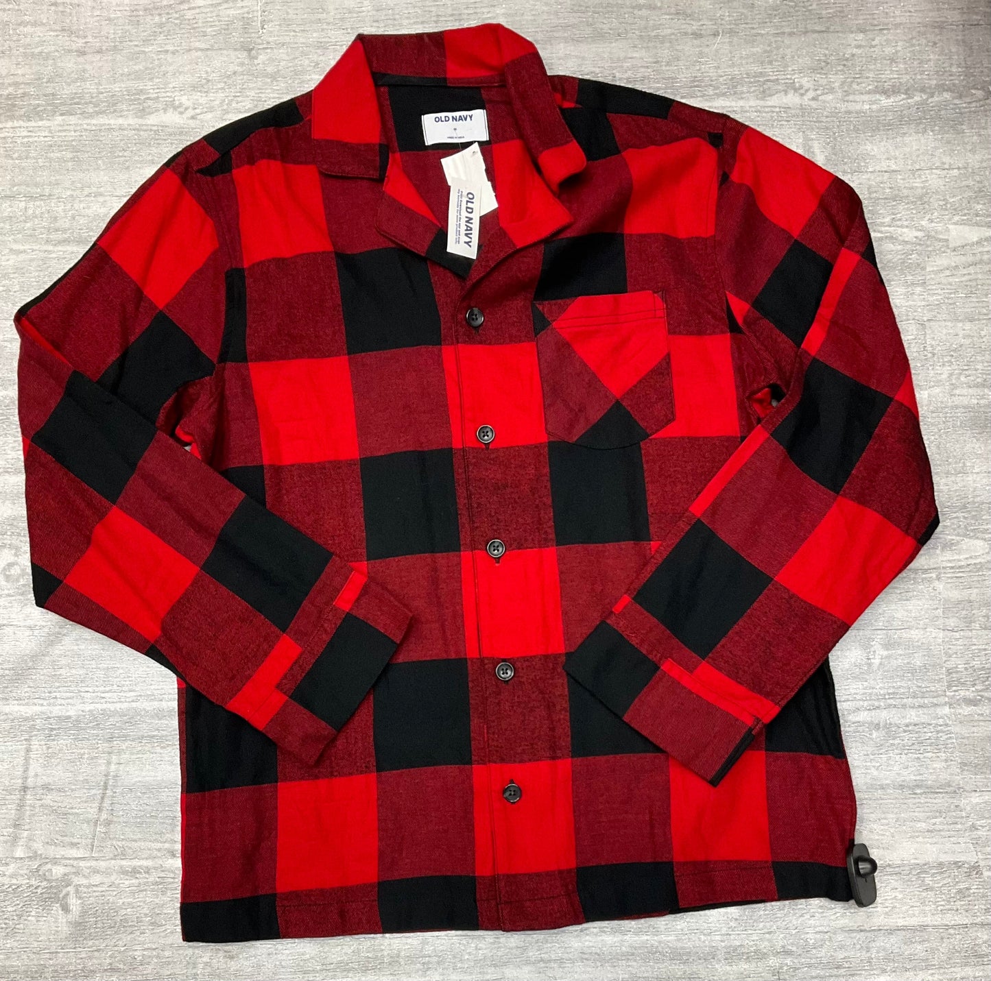 Top Long Sleeve Basic By Old Navy In Plaid Pattern, Size: M
