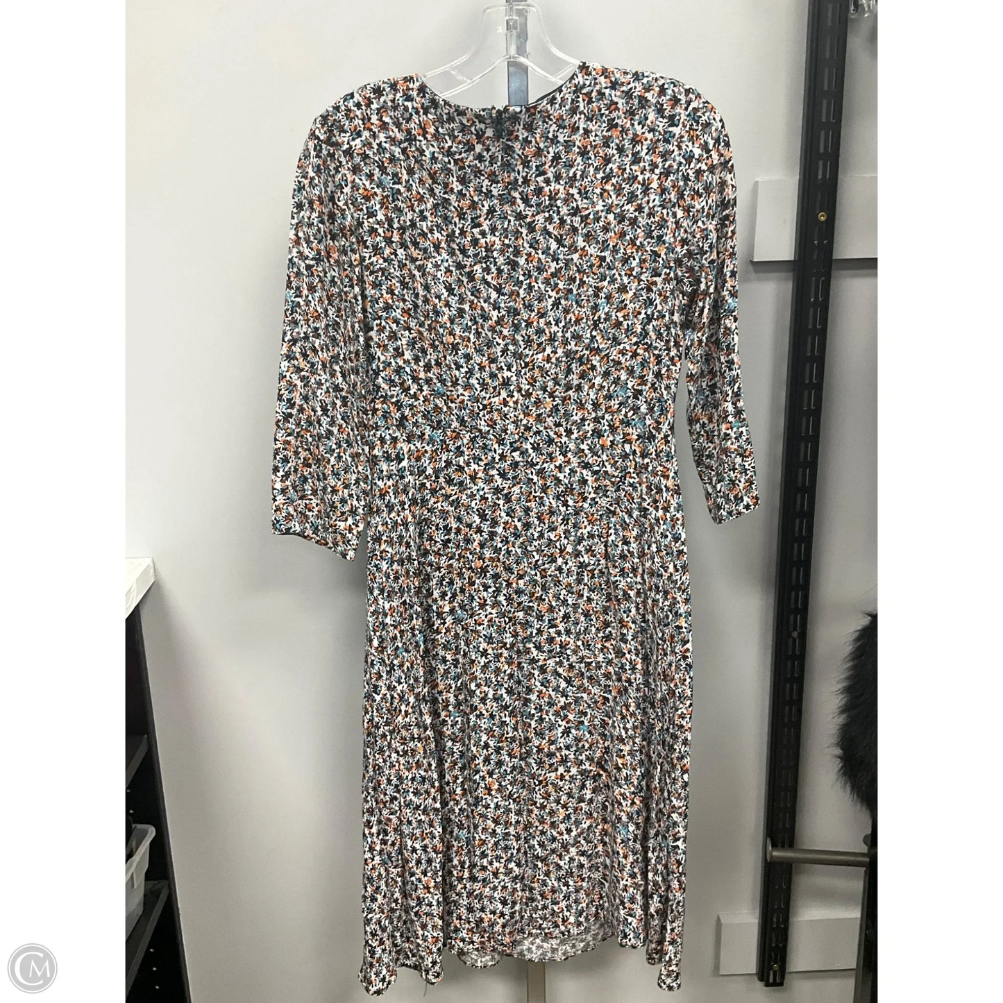 Dress Casual Midi By Loft In Cream & Orange, Size: 0