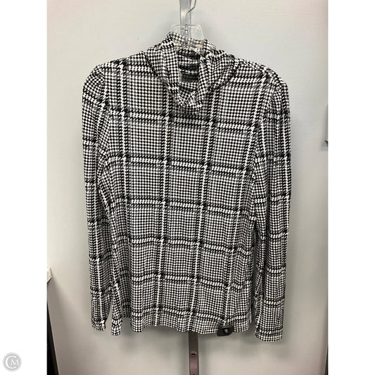 Top Long Sleeve Basic By Tahari In Black & Grey, Size: L