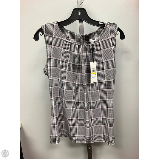 Top Sleeveless By Calvin Klein In Black & Pink, Size: M