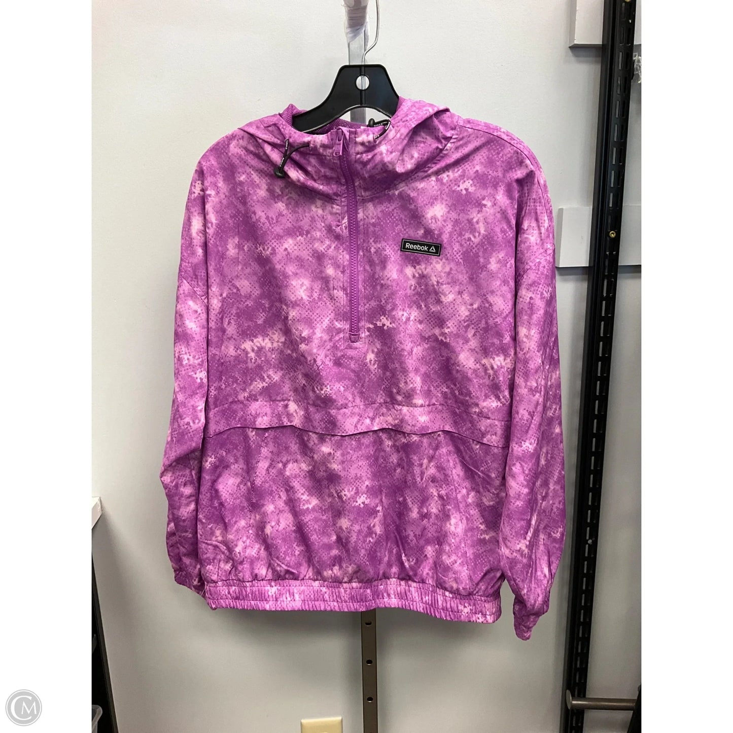 Athletic Jacket By Reebok In Pink, Size: L